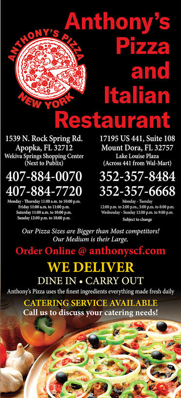 Anthony's Restaurant-Pizzeria Menu